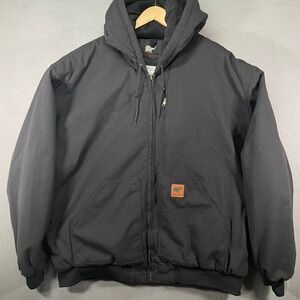 Golden Elephant 3XL Black Hooded Work Jacket Insulated Full Zip Mens‎